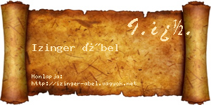 Izinger Ábel névjegykártya